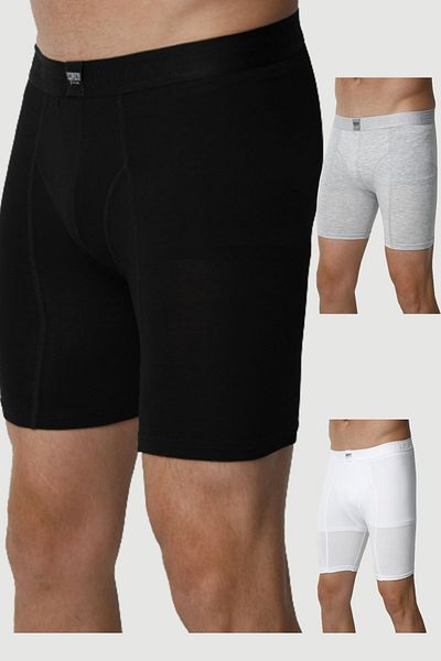 DONEX Lycra Long Leg Cotton Boxers Mixed Color 3 Pack