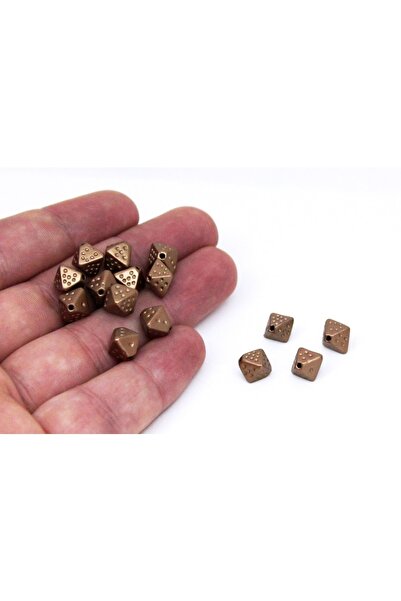 yfhobi 20 Gram - 7x9 Mm Piramit Boncuk, Kahve Renk, Plastik Boncuk. (80-82 Ad...