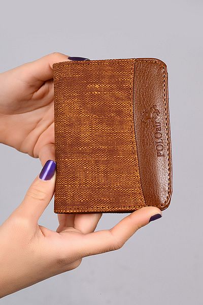 Polo Air Men's Denim Patterned Sports Wallet Brown