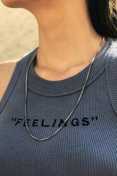 TREND COLLECTİON Men's Women's Cube Model Sports Silver Chain Necklace