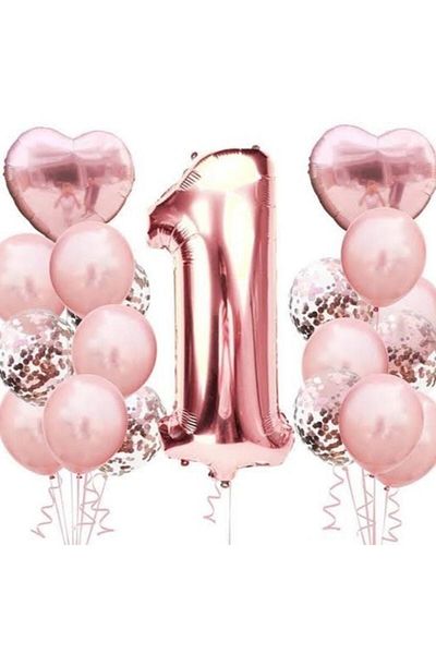 Happyland 1 Piece 1 Year Old Girl Footed Confetti Balloon Stand