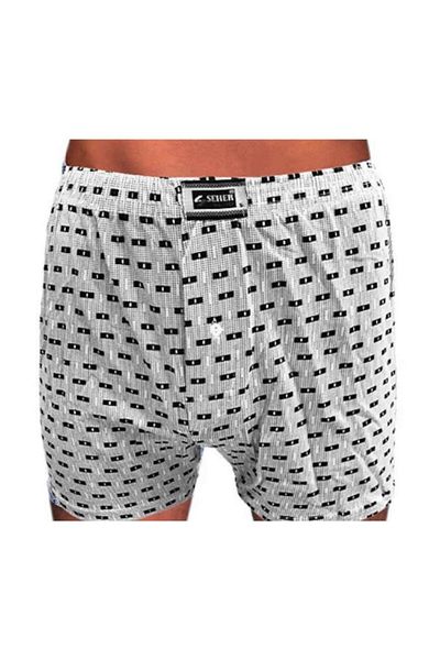 Seher Gümüş Men's Colorful Mixed Pattern Combed Cotton Boxer 1 Pack Shr007-1pc