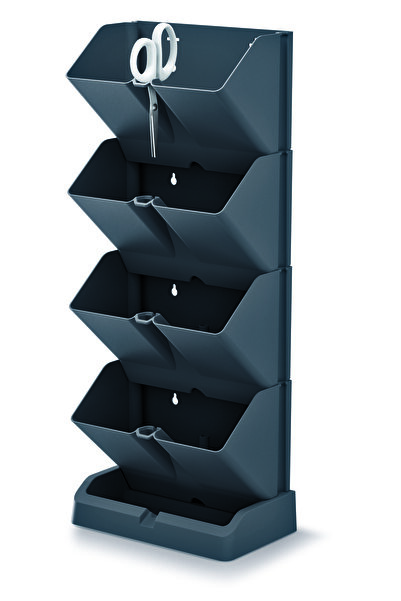 Prosperplast Cascade Mini 8'li Modüler Dikey Duvar Saksı Seti Antrasit