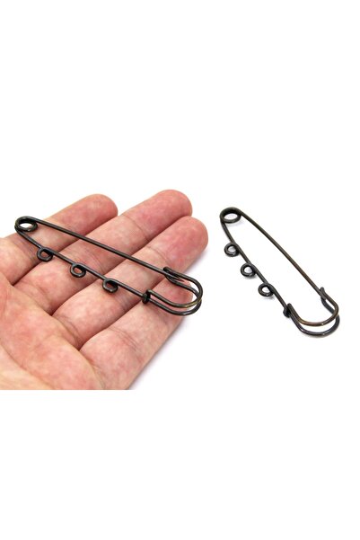 yfhobi 1 Adet - 8 Cm 3 Halkalı Iskoç Iğnesi, Antik Sarı Renk, Çengelli Iğne