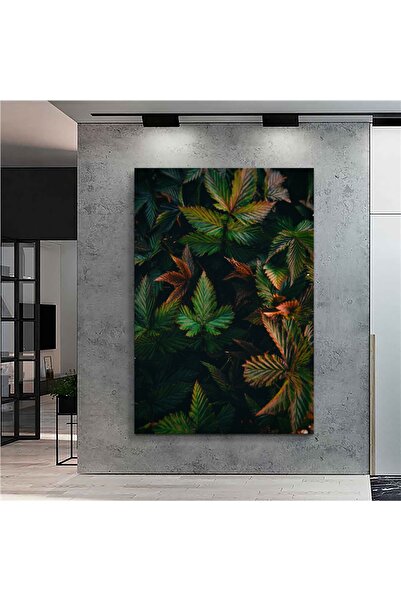 Sebenta Dekoratif Yapraklar Kanvas Tablo