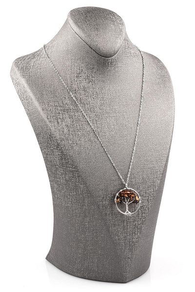 Armis Tiger Eye Stoned Tree of Life Natural Stone Pendant