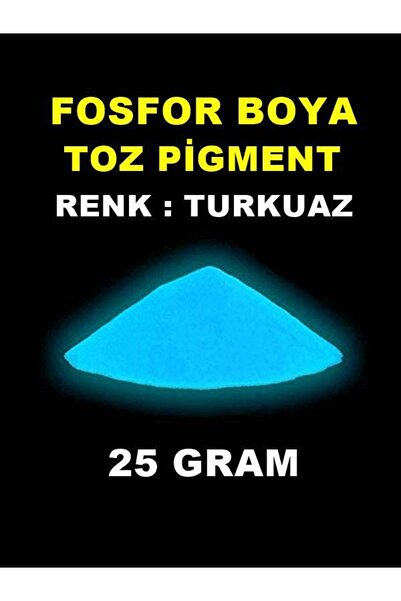 Arcan Ticaret Fosfor Toz Boya Karanlıkta Parlayan Renk Turkuaz 25 Gram