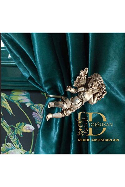 Doğukan perde aksesuarları Melek Gümüş Polyester Perde Aksesuar Kol Bağı (1 A...