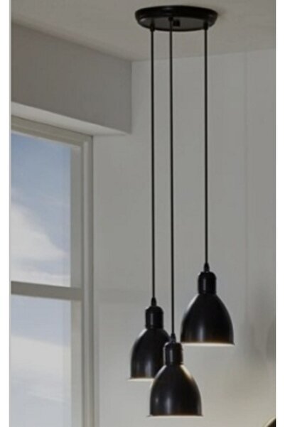 demet habek mylights Retro Rustik Üçlü Metal Sarkıt Vintage Avize