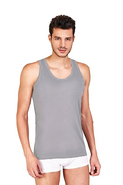 Berrak Men's 2-Piece Cotton Rib Tank Top 4004| Gray