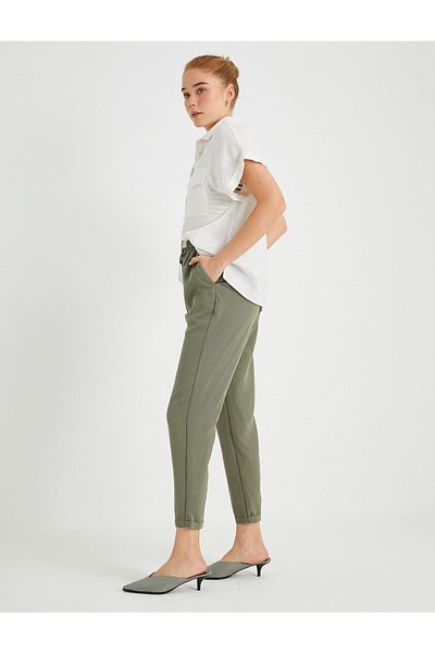 Koton Elastic Waist Pocket Carrot Trousers