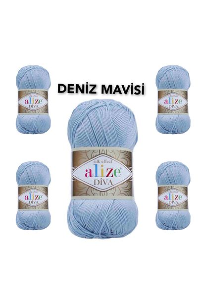 Alize Diva frânghie pentru tricotat manual 100gr pachet 5 (100gr x 5 bucăți)