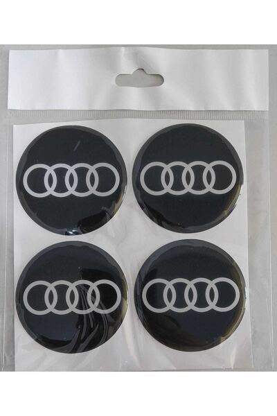 3D Audi Uyumlu Plasto  Yapıştırma Jant Göbeği 4'lü