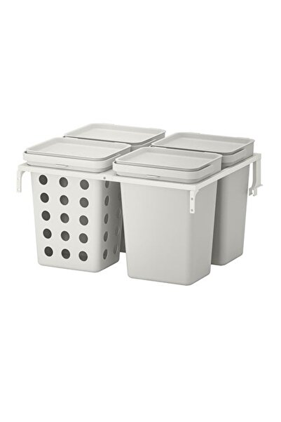 IKEA Hallbar Çöp Ayırma Çözümü Beyaz-açık Gri +set
