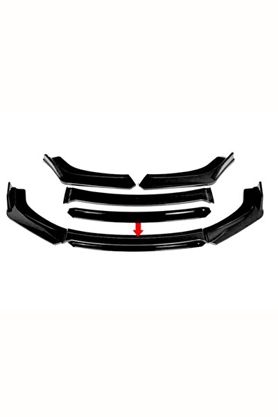 Omg Oto Toyota Auris 2012-2018 Siyah Şeritli Ön Ek Ön Lip Piona Black 4 Prç