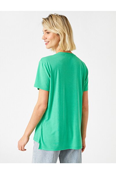 Koton Tričko s potištěným flitrovým výstřihem do V