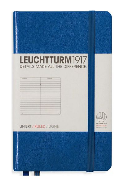 Leuchtturm1917 Pocket Size (A6) Notebook, Striped, Royal Blue Cover