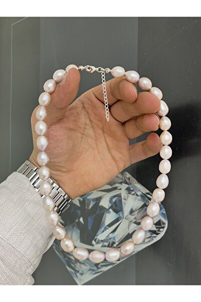 DURAN TAKI TASARIM Pembe Inci Doğal Taşlı Kolye