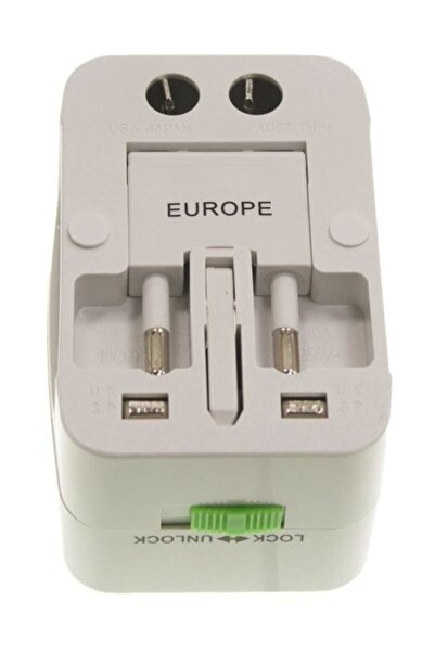For Prime Fiş Piriz Çevirici 2 Adet Adaptör Avrupa Amarika Universal Çoklu Priz 2 Adet