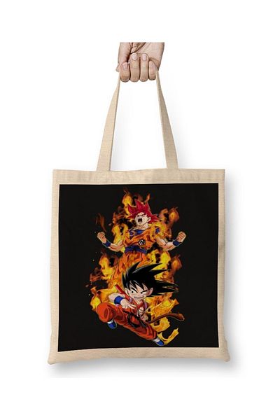 Baskı Dükkanı Υφασμάτινη τσάντα Goku Explosao God με μακριά λαβή