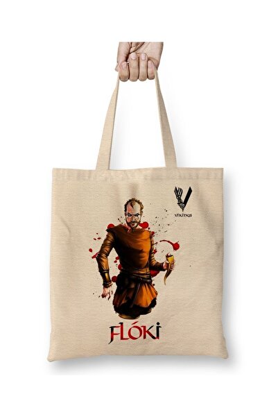 Baskı Dükkanı Vikings Floki Crni Vitez Tkanina Torba Duga Sa ručkom