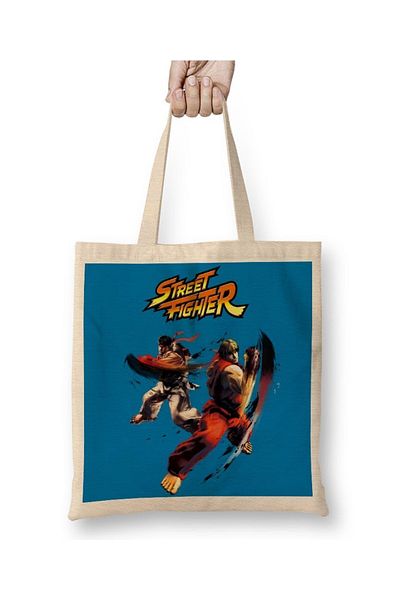 Baskı Dükkanı Street Fighter 2 υφασμάτινη τσάντα με μακριά λαβή
