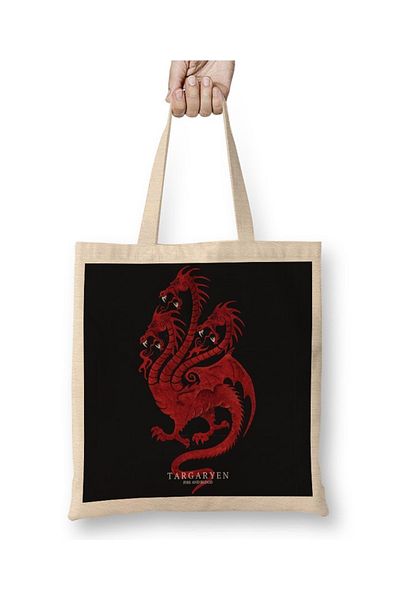 Baskı Dükkanı Υφασμάτινη τσάντα Targaryen με μακριά λαβή