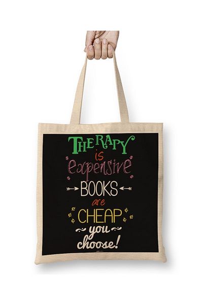 Baskı Dükkanı Books Therapy υφασμάτινη τσάντα με μακριά λαβή
