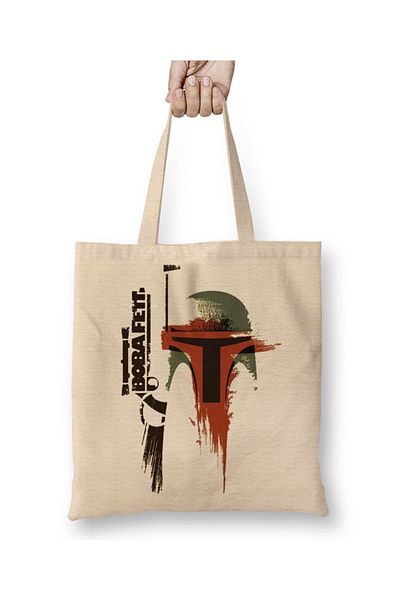 Baskı Dükkanı Υφασμάτινη τσάντα Bobba Fett με μακριά λαβή