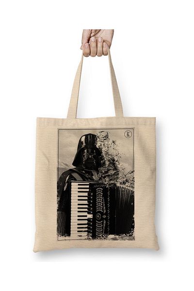 Baskı Dükkanı Darth E Seu Acordeon! Geantă din pânză cu mâner lung