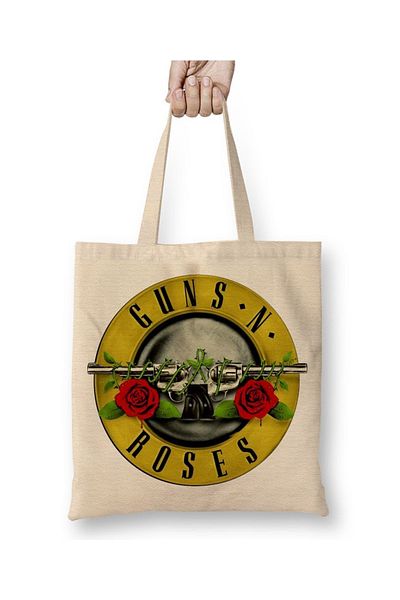 Baskı Dükkanı Geantă din pânză Guns N Roses 02 cu mâner lung