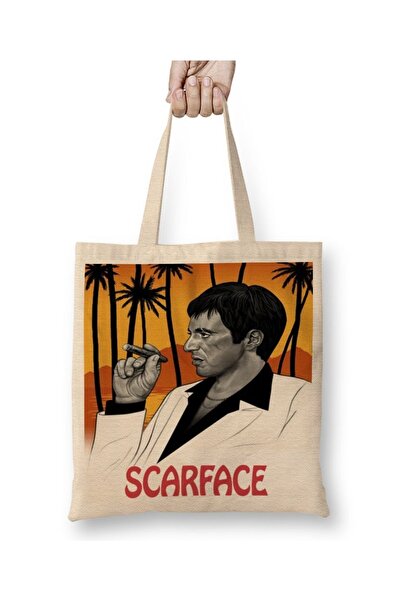 Baskı Dükkanı Tkanina za ilustraciju Scarface Torba duga Sa ručkom