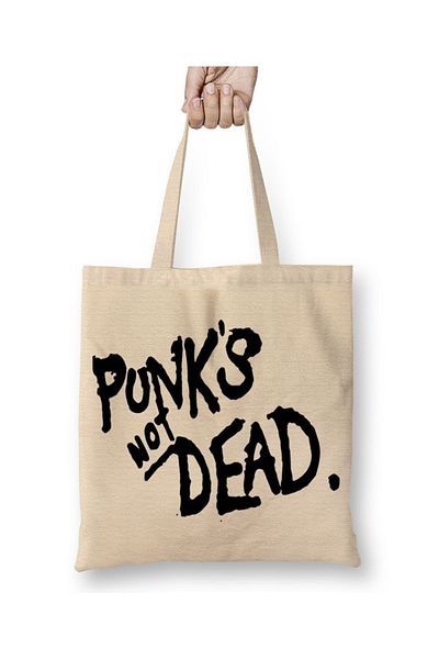 Baskı Dükkanı Υφασμάτινη τσάντα Punks Not Dead με μακριά λαβή