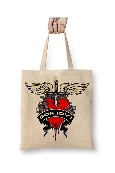 Baskı Dükkanı Bon Jovi tkanina Torba duga Sa ručkom