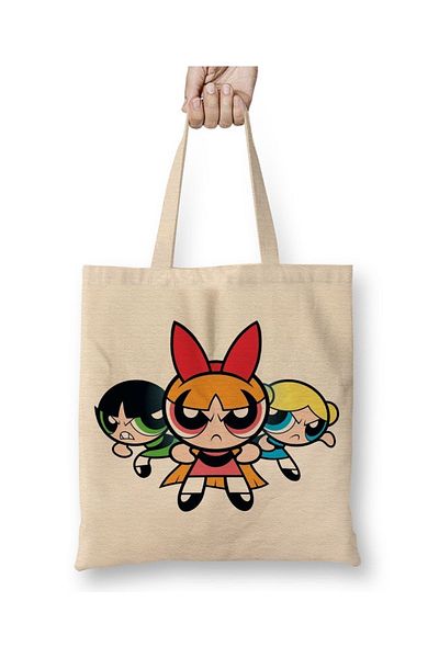 Baskı Dükkanı Powerpuff Girls υφασμάτινη τσάντα μακριά λαβή