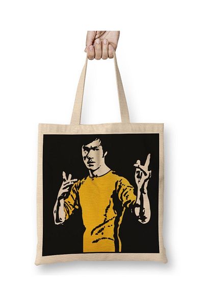 Baskı Dükkanı Υφασμάτινη τσάντα Bruce Lee με μακριά λαβή