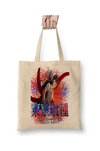 Baskı Dükkanı Tohyo Ghoul Anime Ken Kaneki υφασμάτινη τσάντα με μακριά λαβή