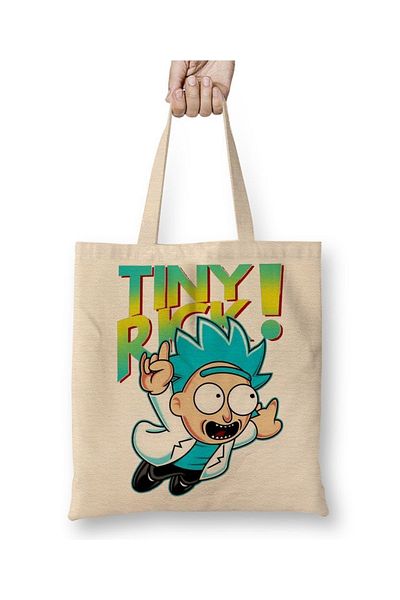 Baskı Dükkanı Υφασμάτινη τσάντα Rickzinho Tiny Rick Rick E Morty με μακριά λαβή