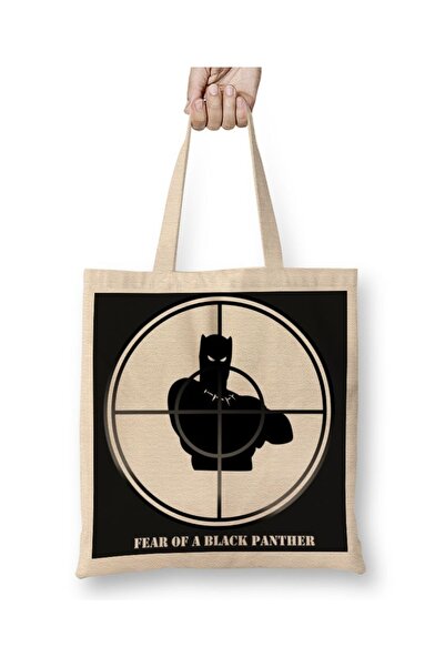 Baskı Dükkanı Hip Hop Fear Of A Black Panther υφασμάτινη τσάντα με μακριά λαβή
