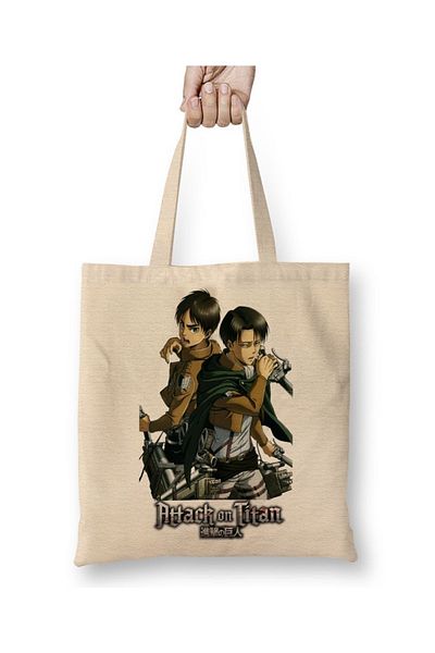 Baskı Dükkanı Attack On Titan Shingeki No Kyojin υφασμάτινη τσάντα με μακριά λαβή