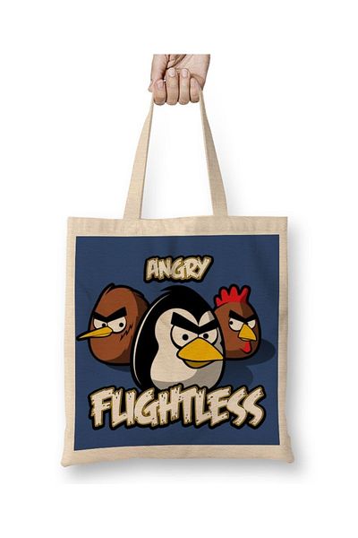 Baskı Dükkanı Angry Flightless υφασμάτινη τσάντα με μακριά λαβή