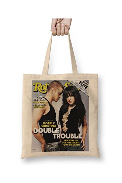 Baskı Dükkanı Geantă din pânză Rolling Stone cu mâner lung