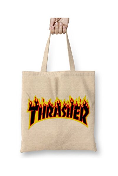 Baskı Dükkanı Thrasher tkanina Torba duga Sa ručkom