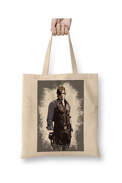 Baskı Dükkanı O tributare lui Leon Kennedy Onesie Geantă de pânză cu mâner lung