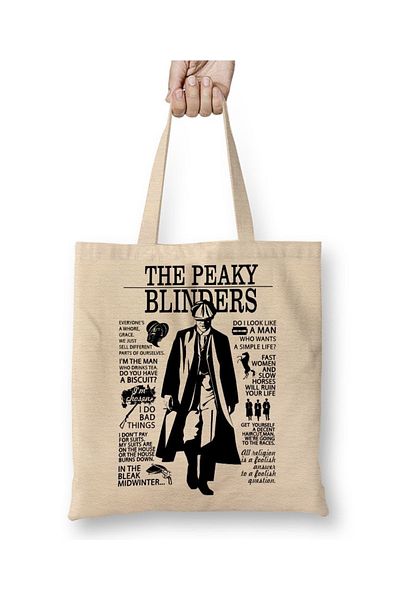 Baskı Dükkanı Υφασμάτινη τσάντα Peaky Blinders με μακριά λαβή
