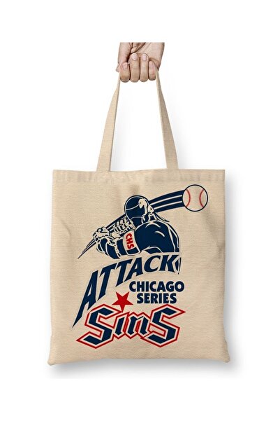 Baskı Dükkanı Attack Chicago Series Sins Logo Tkanina Torba Duga Sa ručkom