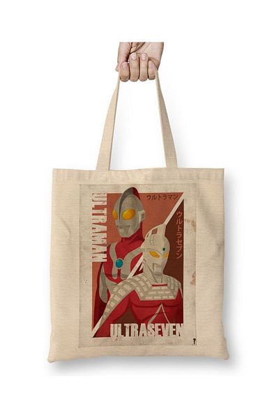 Baskı Dükkanı Υφασμάτινη τσάντα Ultraman Ultraseven με μακριά λαβή