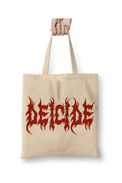 Baskı Dükkanı Υφασμάτινη τσάντα Deicide Logo με μακριά λαβή