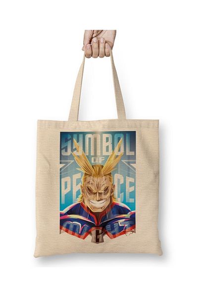 Baskı Dükkanı Boku No Hero Academia Simbol al păcii Geantă din pânză cu mâner lung