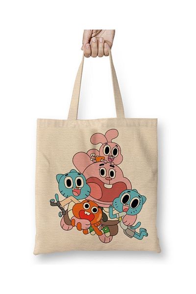 Baskı Dükkanı Υφασμάτινη τσάντα Gumball Cartoon Network με μακριά λαβή